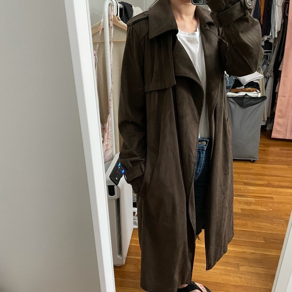Suede trench coat from zara
